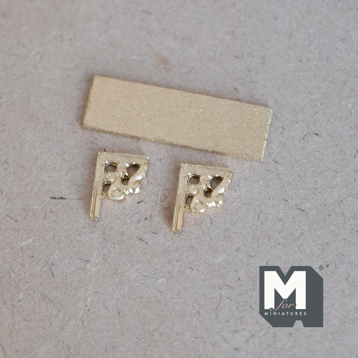 1:12 Scale Miniature Gold Wall Shelf, Narrow Kitchen Shelf, Requires Mounting, 1-9/16 inch long (gold)