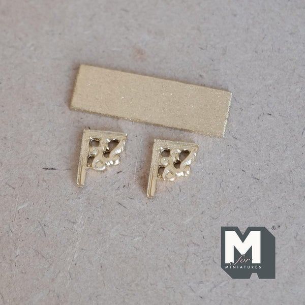 Dollhouse Supplies Narrow Wall Shelf 1:12 Scale Miniature Gold Wall Shelf 1-9/16 inch long (gold) - F048