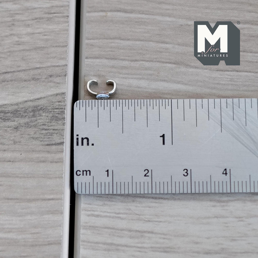 1:12 Scale Miniature Silver Wrist Watch, 5/16 inch long, DIY Dollhouse Supply (metal)