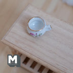 1/12スケール ミニチュア磁器製おまる ピンクの小花柄 高さ9/16インチ ドールハウス用DIYパーツ (a)