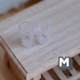 Miniature Tumblers Set of 2 , 1:12 Scale Drinking Glass 13/16 inch tall  - E093
