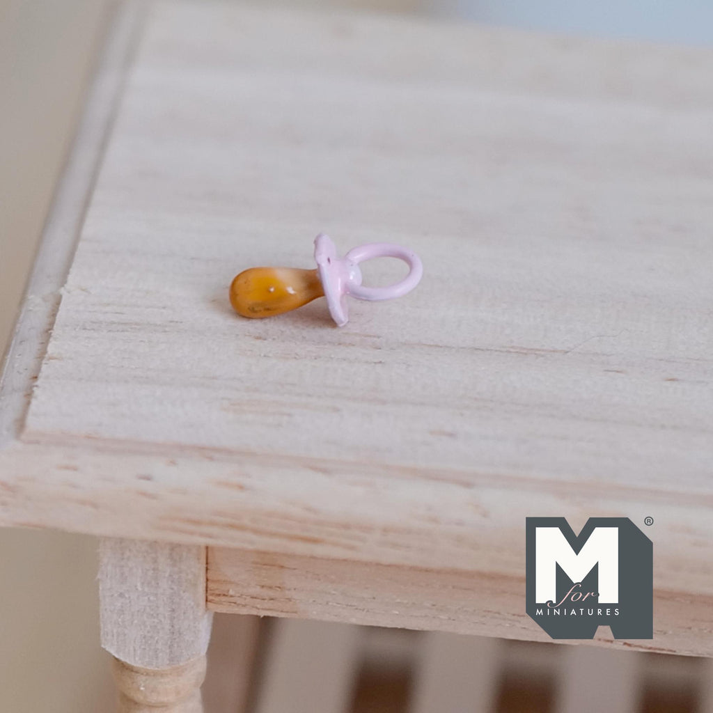 1:12 Scale Miniature Baby Pacifier, 9/16 inch long, DIY Dollhouse Supply (pink)