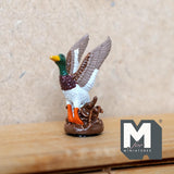 Miniature Mallard Sculpture 1:12 Scale Wild Duck in Flight Figurine 1-1/4 inch tall (metal) - H048