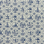 Papier peint miniature style carreaux de Delft échelle 1:12, 43,5 x 30,5 cm, fourniture pour maison de poupée DIY