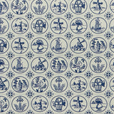 Dollhouse Supplies delft tile wallpaper 1:12 scale miniature square wall tile sheet 17-1/8 inch wide (paper) (blue)