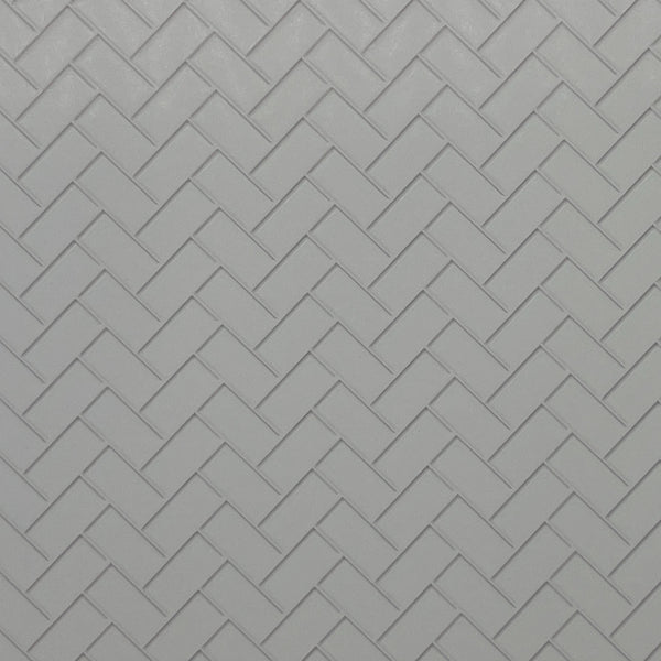 Embossed Dollhouse Wall Sheet Herringbone Metro Tiles , Subway Tiles , Underground Tiles , Beveled Edge Tiles 16" x 11-5/8"