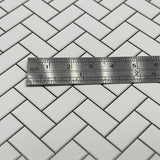 Embossed Dollhouse Wall Sheet Herringbone Metro Tiles , Subway Tiles , Underground Tiles , Beveled Edge Tiles 16" x 11-5/8" (dark grout)
