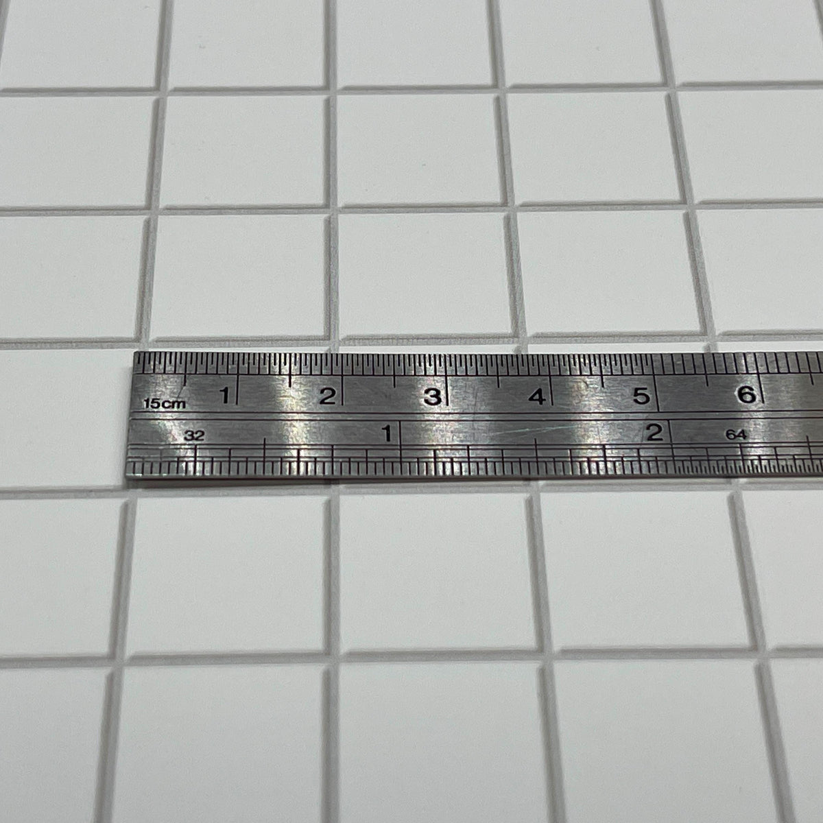 Miniature White Embossed Square Tile Sheet, 15-15/16 x 11-5/8 inch, DIY Dollhouse Supply (gray grout)