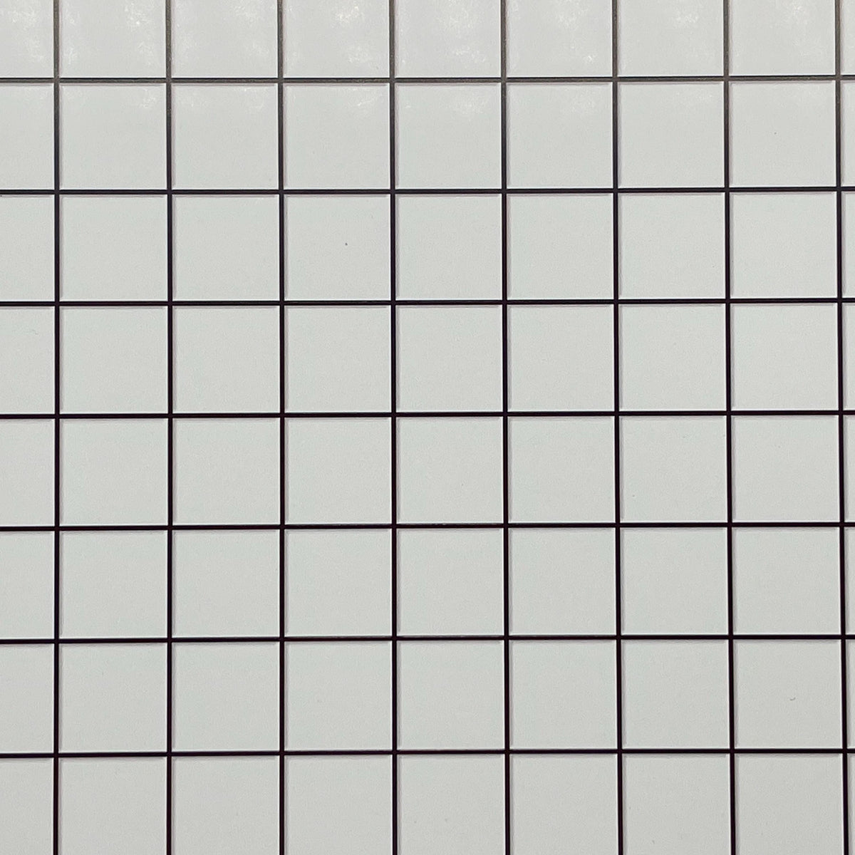Miniature White Embossed Square Tile Sheet, 15-15/16 x 11-5/8 inch, DIY Dollhouse Supply (black grout)