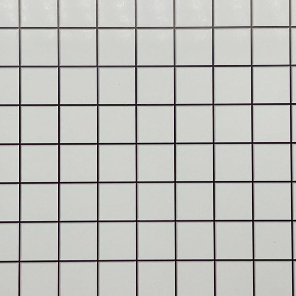 Embossed Dollhouse Wall Sheet White Square Tiles , Kitchen Tiles , Subway Tiles , Underground Tiles , Floor Tiles 16" x 11-5/8" (dark grout)