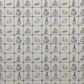 Miniature Delft Farmers and Fishermen Tile Wallpaper, 5/8 inch Tiles, 16-1/16 x 11-3/4 inch, DIY Dollhouse Supply (blue)