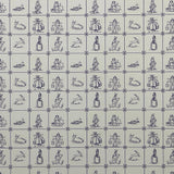 Dollhouse Supplies delft tile wallpaper 1:12 scale miniature farmers fishermen wall tile sheet 16-1/16 inch wide (paper) (blue)
