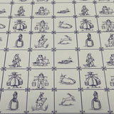 Dollhouse Supplies delft tile wallpaper 1:12 scale miniature farmers fishermen wall tile sheet 16-1/16 inch wide (paper) (blue)