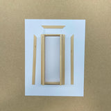 Dollhouse Supplies Split Swinging Door 1:12 Scale Miniature Swing Door Frame with Interior Trim DIY Unfinished 7-3/16 inch tall - H004