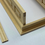 Dollhouse Supplies Split Swinging Door 1:12 Scale Miniature Swing Door Frame with Interior Trim DIY Unfinished 7-3/16 inch tall - H004