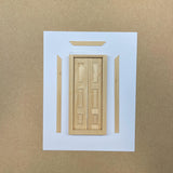 Dollhouse Supplies Split Swinging Door 1:12 Scale Miniature Swing Door Frame with Interior Trim DIY Unfinished 7-3/16 inch tall - H004