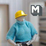 Miniature Safety Helmets Hard Hat 1:12 Scale Helmet Worksite Scenery Dioramas (yellow) (metal) - C033