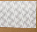 Embossed Dollhouse Wall Sheet Herringbone Metro Tiles , Subway Tiles , Underground Tiles , Beveled Edge Tiles 16" x 11-5/8" (dark grout)