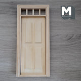 Dollhouse Supplies 4 Panel Door and Frame 1:12 Scale Miniature Door 7-3/4 inch tall (Back trim sold separately) - I002