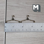 Miniature Hangers Set 1:12 Scale Dollhouse Supplies Clothes Hanger 1-9/16 inch wide (metal) (bronze) - G059