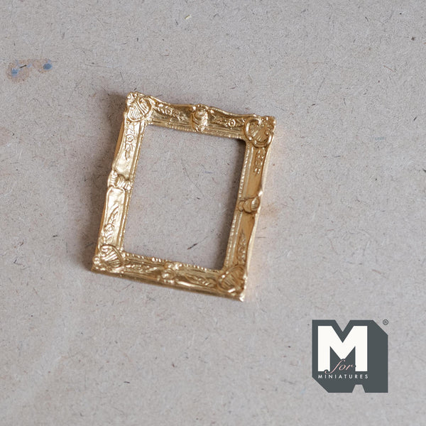 Miniature Ornate Gold Picture Frame 1:12 Scale Dollhouse Photo Frame (resin) - A089