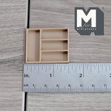 Miniature Drawer Organizer 1:12 Scale Dollhouse Supplies Drawer Divider Tray Utensil Organizer 1-7/16 inch long  (beige) - D041