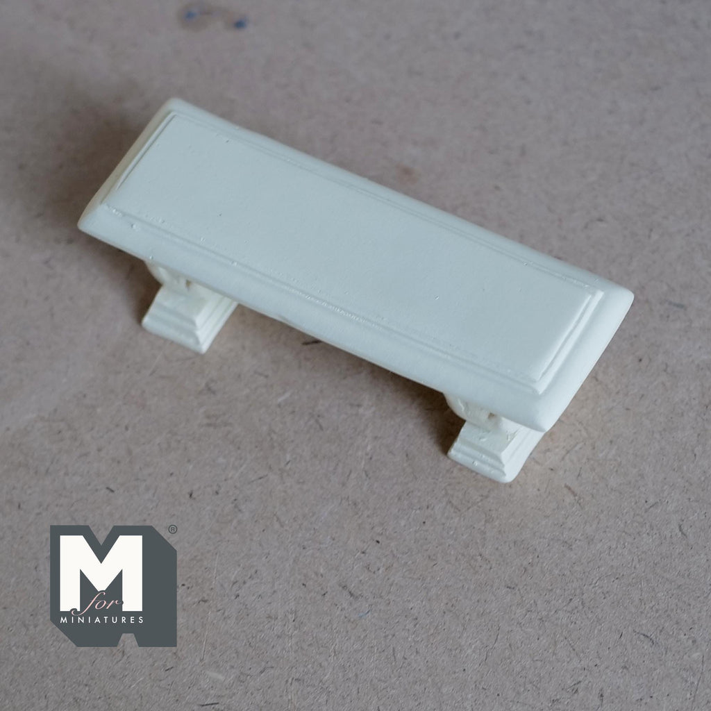 Dollhouse Supplies Fairy Garden Bench , 1:12 Miniature Garden Seat Fairy Seat Garden Chair 3-9/16 inch long (cast resin) (beige) - B086
