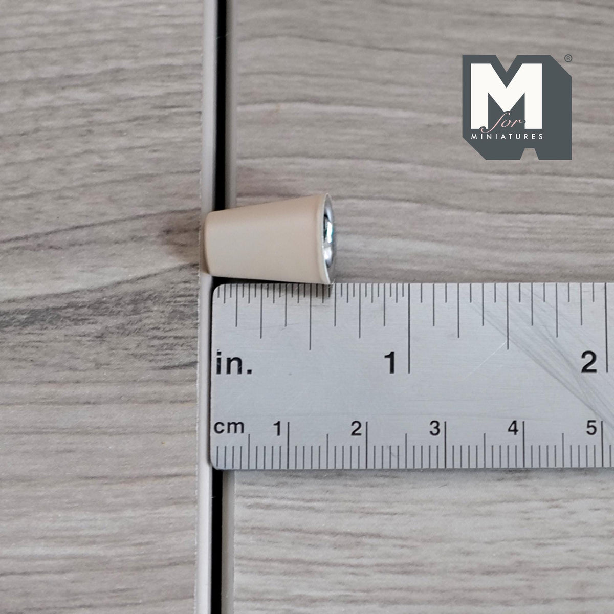 1:12 Scale Miniature Metal Thermal Cup, Large, 5/8 inch tall, DIY Dollhouse Supply (beige)