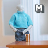 Miniature Tumbler Thermal Cup 1:12 Scale Dollhouse Supplies Kitchenware Large Size Cup 5/8 inch tall (metal) (silver) - A023