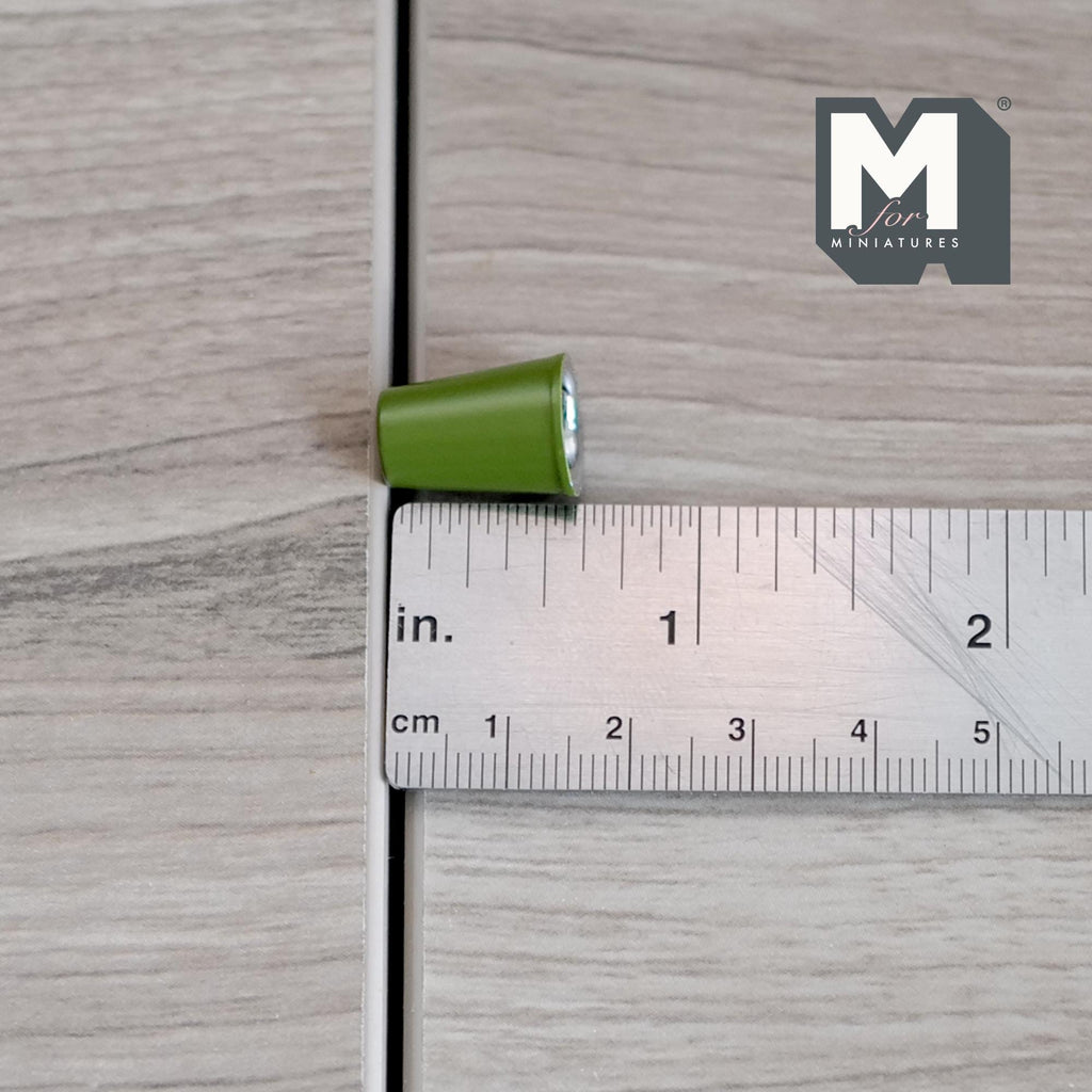 1:12 Scale Miniature Metal Thermal Cup, Large, 5/8 inch tall, DIY Dollhouse Supply (olive green)