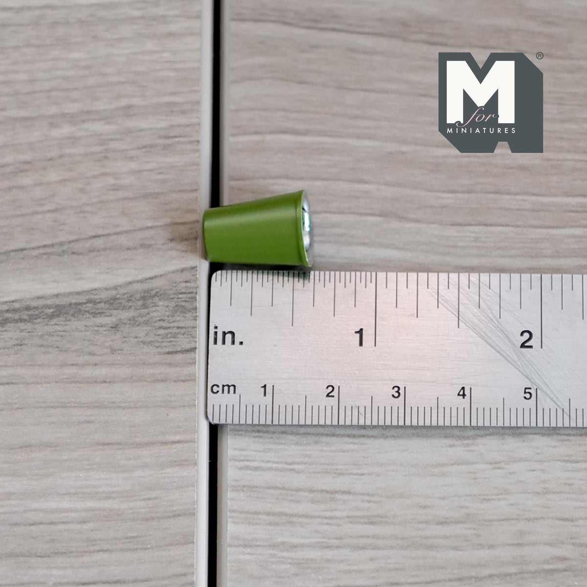 1:12 Scale Miniature Metal Thermal Cup, Large, 5/8 inch tall, DIY Dollhouse Supply (olive green)