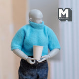 Miniature Thermal Cup 1:12 Scale Dollhouse Supplies Kitchenware Large Size Cup 5/8 inch tall (metal) (light gray) - A023