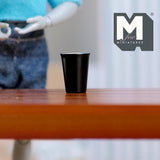Miniature Thermal Cup 1:12 Scale Dollhouse Supplies Kitchenware Large Size Cup 5/8 inch tall (metal) (black) - A023
