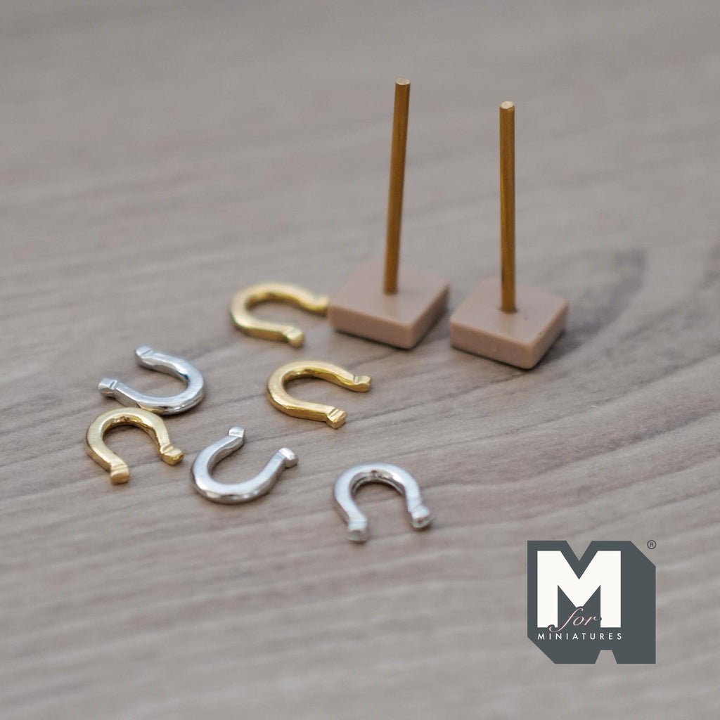 Miniature Horseshoe Game, Miniature Horse Shoe , Dollhouse Miniature Horseshoe Pitching Game , Miniature Quoits , 1:12 Scale Game - C061