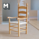 Dollhouse Supplies Ladderback Armchair Stained 1:12 Scale Miniature Chair 4-3/16 inch tall (stained) - I024
