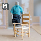 Dollhouse Supplies Ladderback Armchair Stained 1:12 Scale Miniature Chair 4-3/16 inch tall (stained) - I024