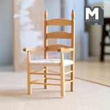 Dollhouse Supplies Ladderback Armchair Stained 1:12 Scale Miniature Chair 4-3/16 inch tall (stained) - I024