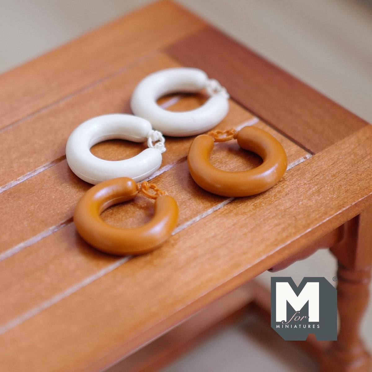 1:12 Scale Miniature Ring Sausages, Set of 4, 3/4 inch dia., DIY Dollhouse Supply
