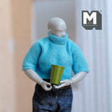 Miniature Thermal Cup 1:12 Scale Dollhouse Supplies Kitchenware Large Size Cup 5/8 inch tall (metal) (green) - A023