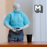 Miniature Thermal Cup 1:12 Scale Dollhouse Supplies Kitchenware Large Size Cup 5/8 inch tall (metal) (black) - A023