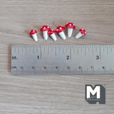 Miniature Toadstools 1:12 Scale Fairy Garden Mushrooms Set of 6 , 1/2 inch tall   - F079