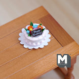 Miniature Birthday Cake 1:12 Scale Dollhouse Supplies Cake with Icing 1 inch dia. (non edible) (white) - E010