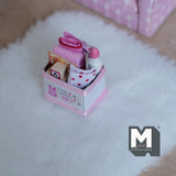 Dollhouse Supplies Baby Storage Box 1:12 Scale Miniature Baby Room Accessories 1-5/16 inch tall (all fixed in box) - G053