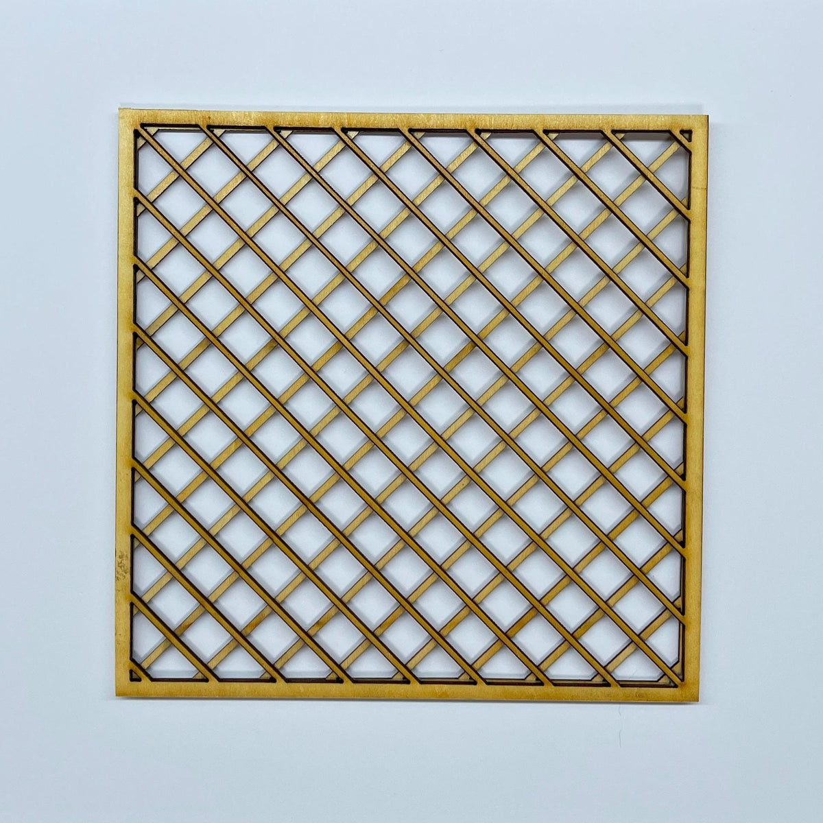 1:12 Scale Miniature Unpainted Wood Garden Trellis Panel, Diamond Lattice, 5-7/8 inch wide, DIY Dollhouse Supply (square)