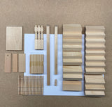 DIY Dollhouse Supplies Quarter Landing Staircase Kit 1:12 Scale Wood Stairs Fits 10 to 11.4 inch ceiling - B005