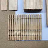 DIY Dollhouse Supplies Quarter Landing Staircase Kit 1:12 Scale Wood Stairs Fits 10 to 11.4 inch ceiling - B005