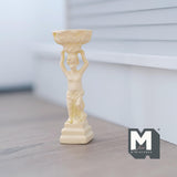 Dollhouse Supplies Bird Bath Fountain , Miniature Boy Figurine Statue Pedestal Fountain , 1:12 Scale Fountain (cast resin) (beige) - B100