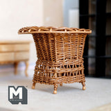 Miniature Wicker Armchair 1:12 Scale Dollhouse Supplies Furniture Lounge Chair 3-3/4 inch tall (rattan) - G005
