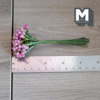 1:12 Scale Miniature Pink Glitter Berry Bunch, Flower Stem for Fairy Garden and Diorama, 3-15/16 inch long, Dollhouse Craft Supply