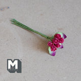Miniature Red Rosebuds Bunch with Leaves 1:12 Scale Dollhouse Flowers Floral Accessory Fairy Garden 3-1/8 inch long - F091